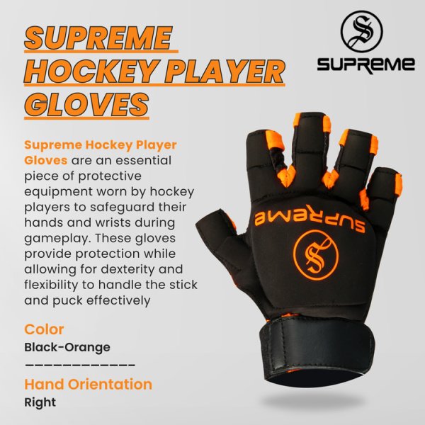 Supreme Hockey Player Glove Black/Orange (Right Hand)