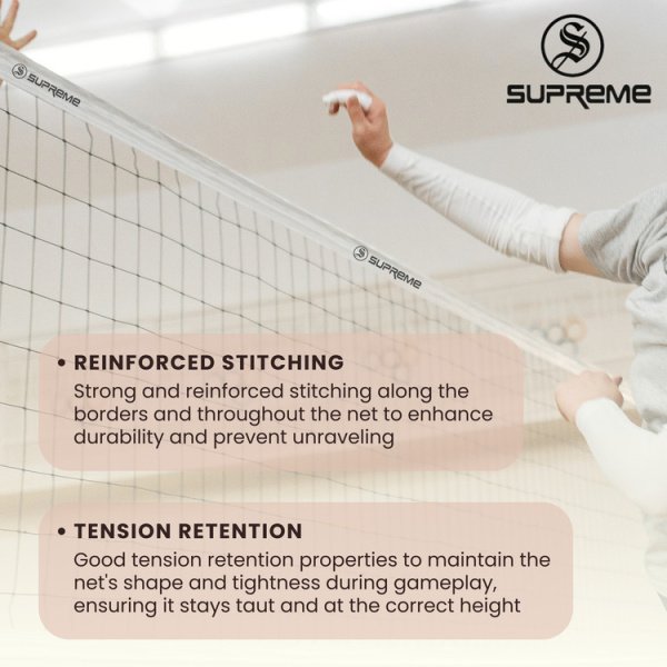 Supreme Throwball Net (Super) Tournament/Match Quality Net (Pack Of 1) - Image 5