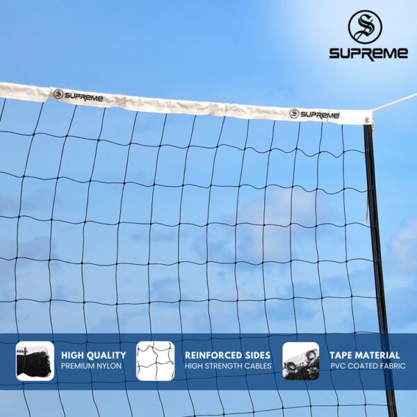 Supreme Volleyball Net Nylon (Master) for Regular Play 10 Mesh 4 Side Tape Net (Pack Of 1) - Image 4