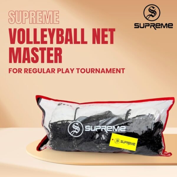 Supreme Volleyball Net Nylon (Master) for Regular Play 10 Mesh 4 Side Tape Net (Pack Of 1) - Image 6