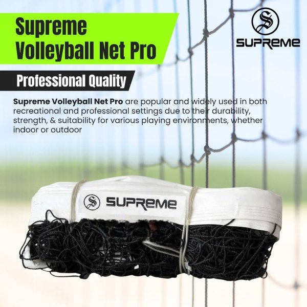 Supreme Volleyball Net PRO 3 MM Nylon Thickness With Iron Wire Professional Qlty. Volleyball Net